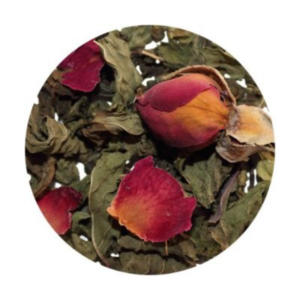 thé vert menthe-rose de Damas bio